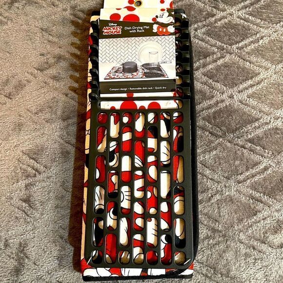 Disney Mickey Mouse dish drying mat with rack NWT - Picture 1 of 5